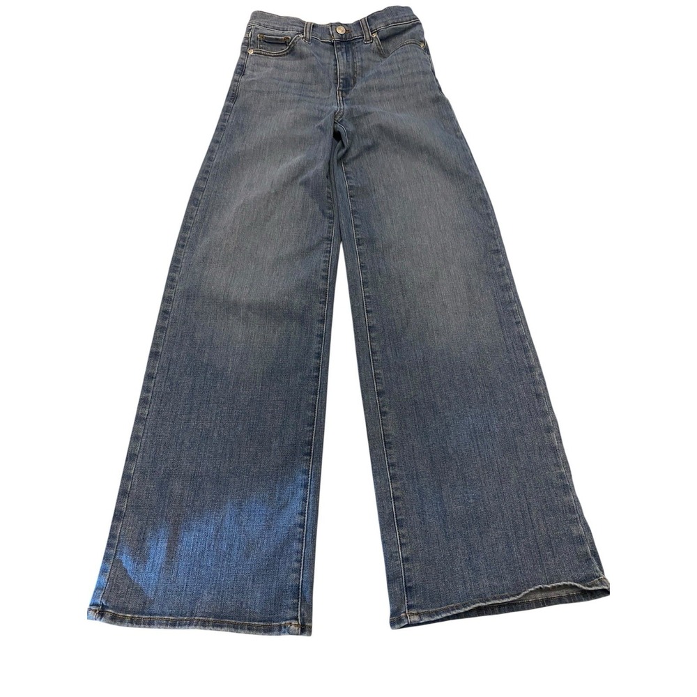 FRAME Luma High Rise Wide Leg Jeans Size 24 Medium Wash Stretch Denim